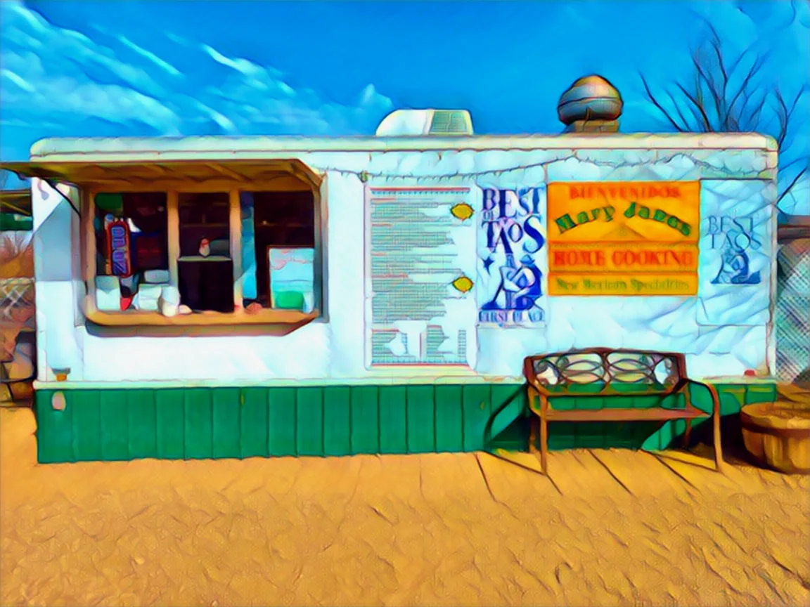 Mary Jane's Home Cooking food trailer in Taos