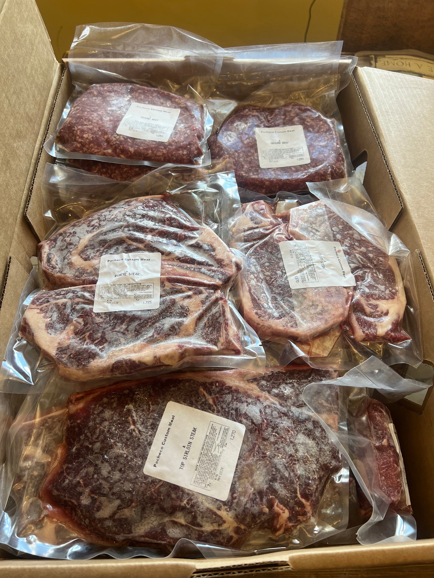 Beef box-$10.50 per pound